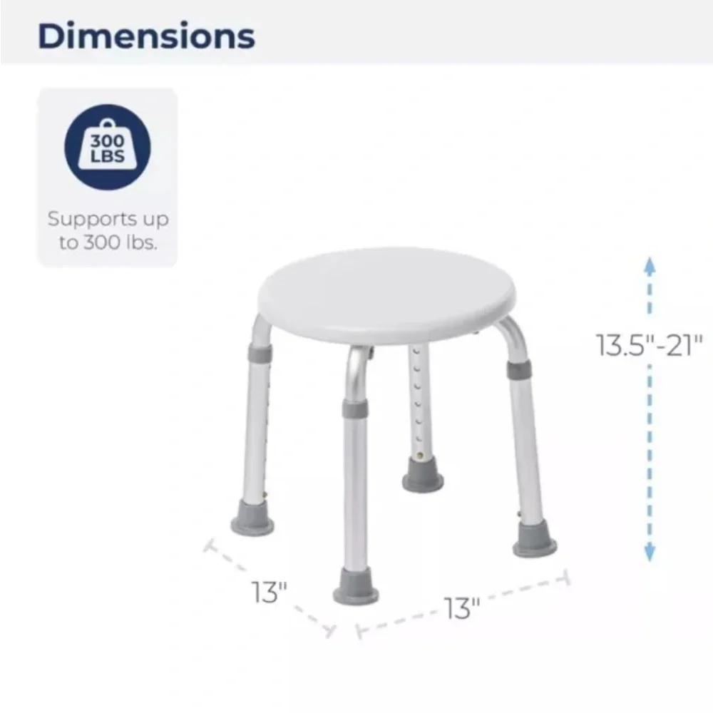 {Drive Medical} RTL12004KD Handicap Bathroom Stool, White - Picture 2 of 7